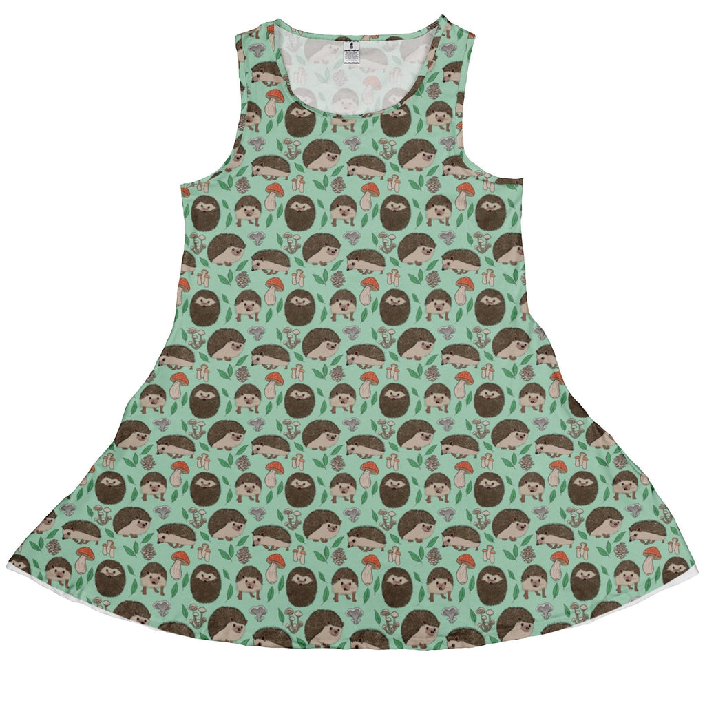 Hedge Hog Garden Adventures Dress Geek Nerd animal patterns botany print Design by Julie Kitzes