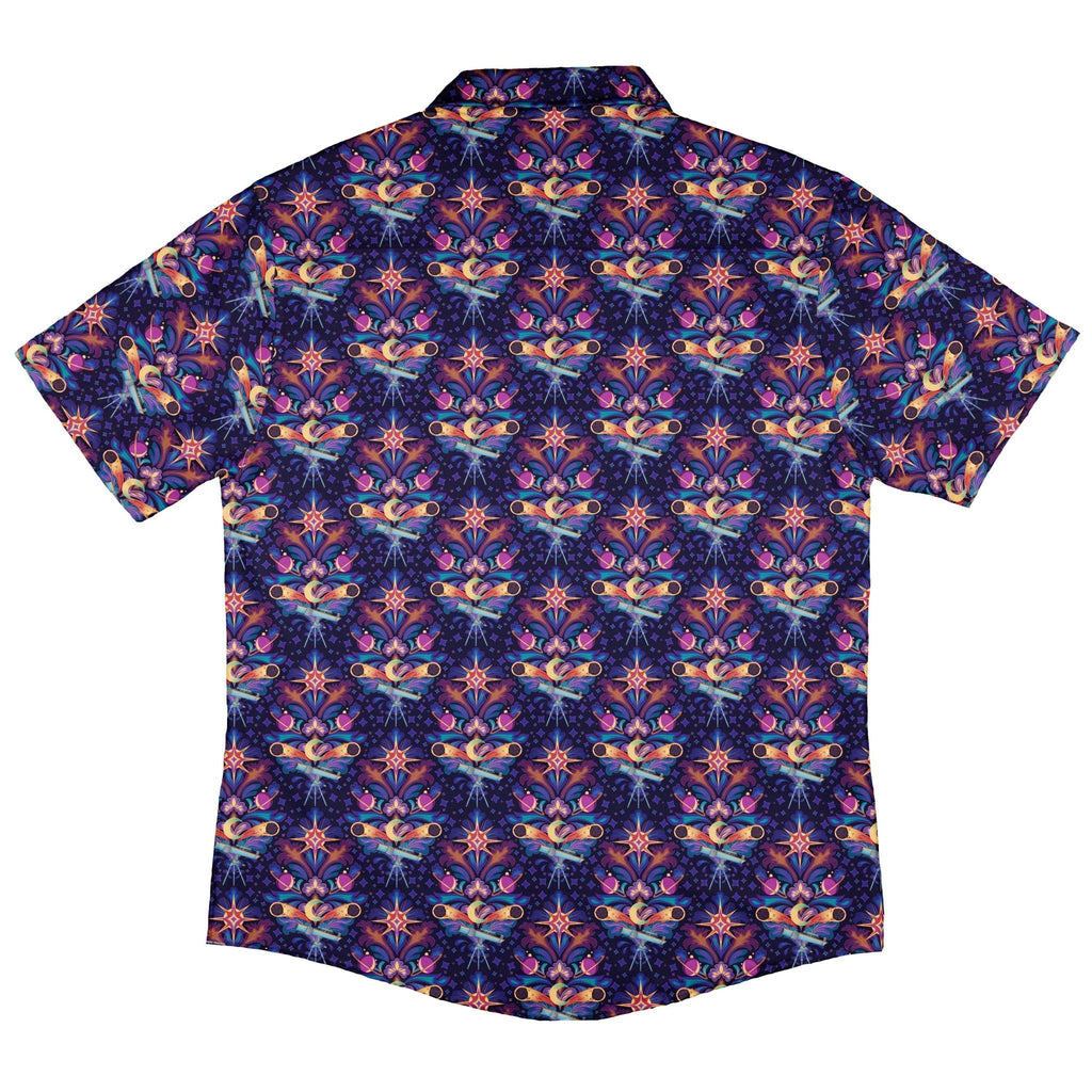 Hidden Astronomy Button Up Shirt Geek Nerd adult sizing Design by Brigid Ashwood outer space & astronaut print