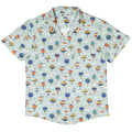 Hot Air Balloon Sky Button Up Shirt Geek Nerd adult sizing Design by Zirkus Design outer space & astronaut print