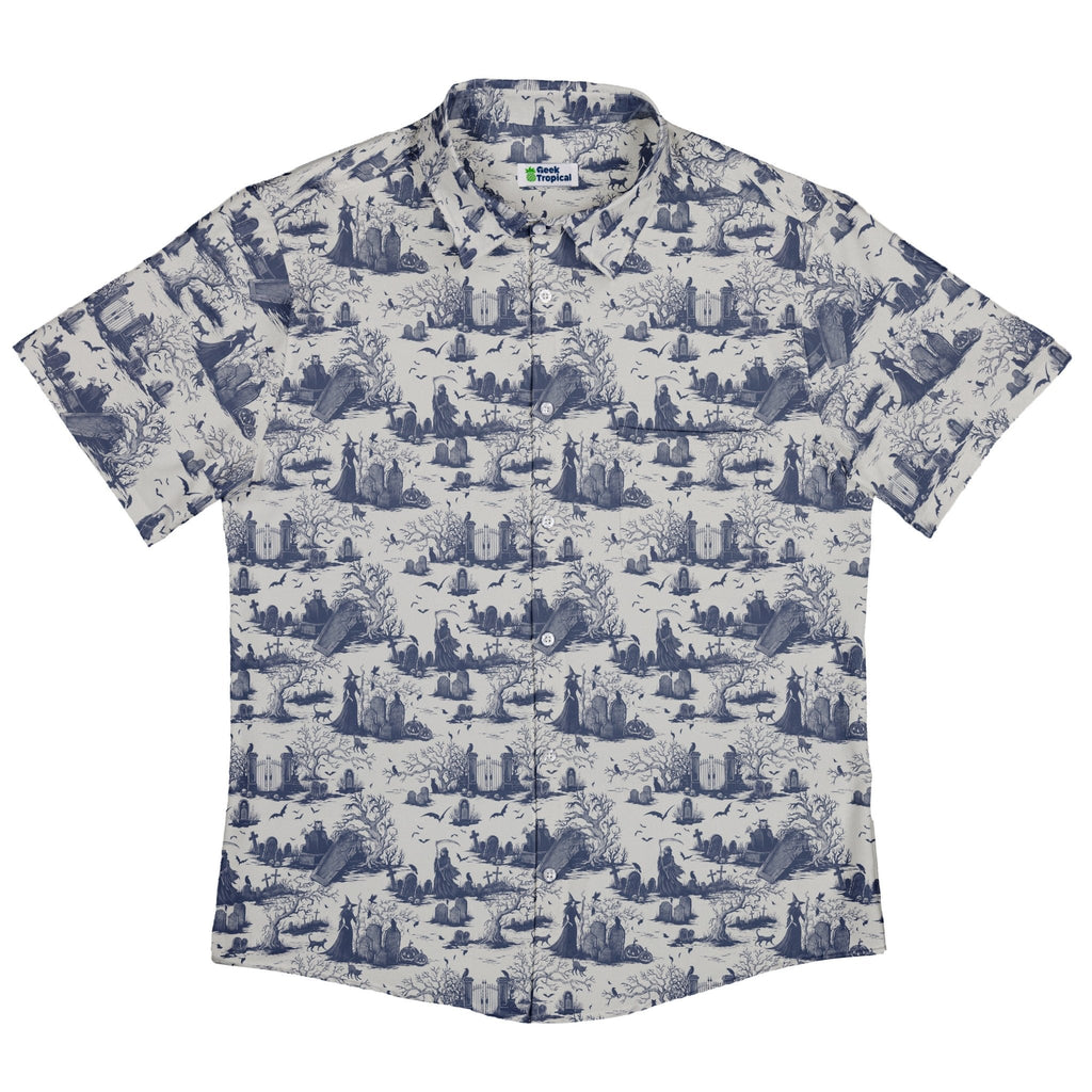 Huanted Graveyard Light Button Up Shirt Geek Nerd 0925 adult sizing All Adult Button Up Shirts