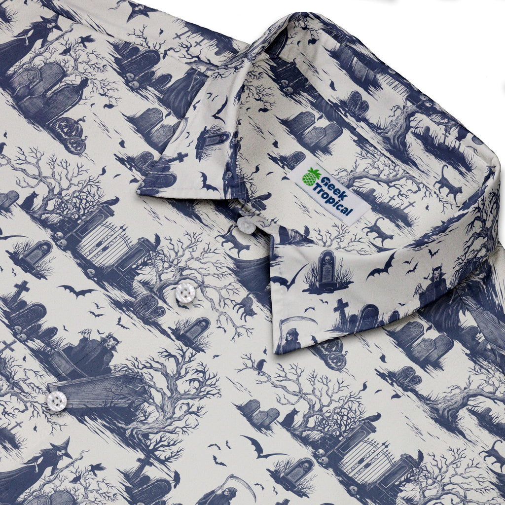 Huanted Graveyard Light Button Up Shirt Geek Nerd 0925 adult sizing All Adult Button Up Shirts