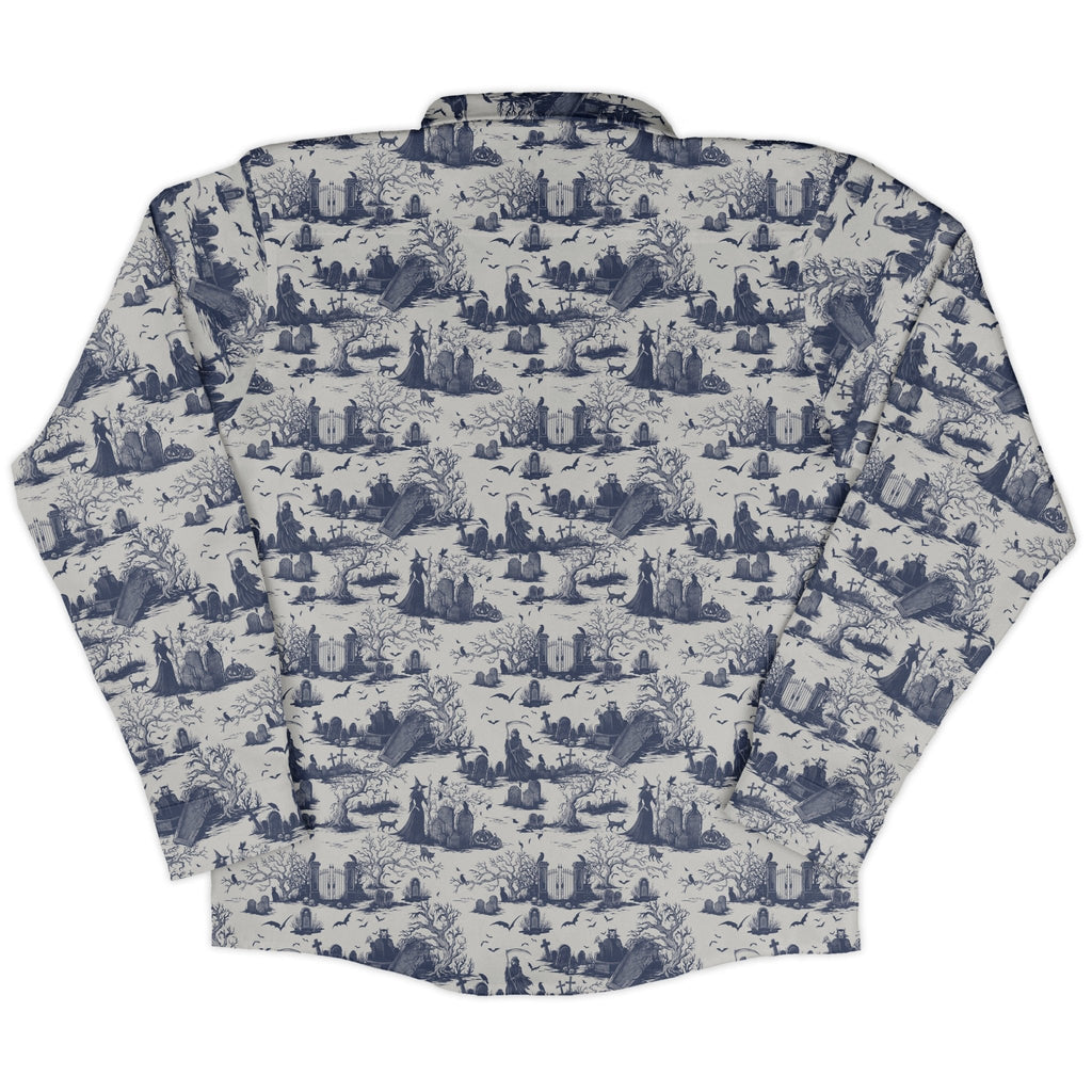 Huanted Graveyard Light Long Sleeve Button Up Shirt Geek Nerd 0925 adult sizing All Adult Button Up Shirts