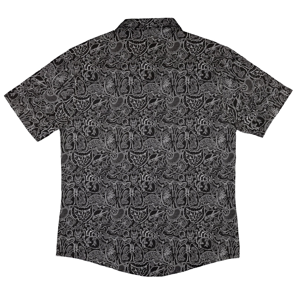 Nerdy Human Anatomy Black Button Up Shirt