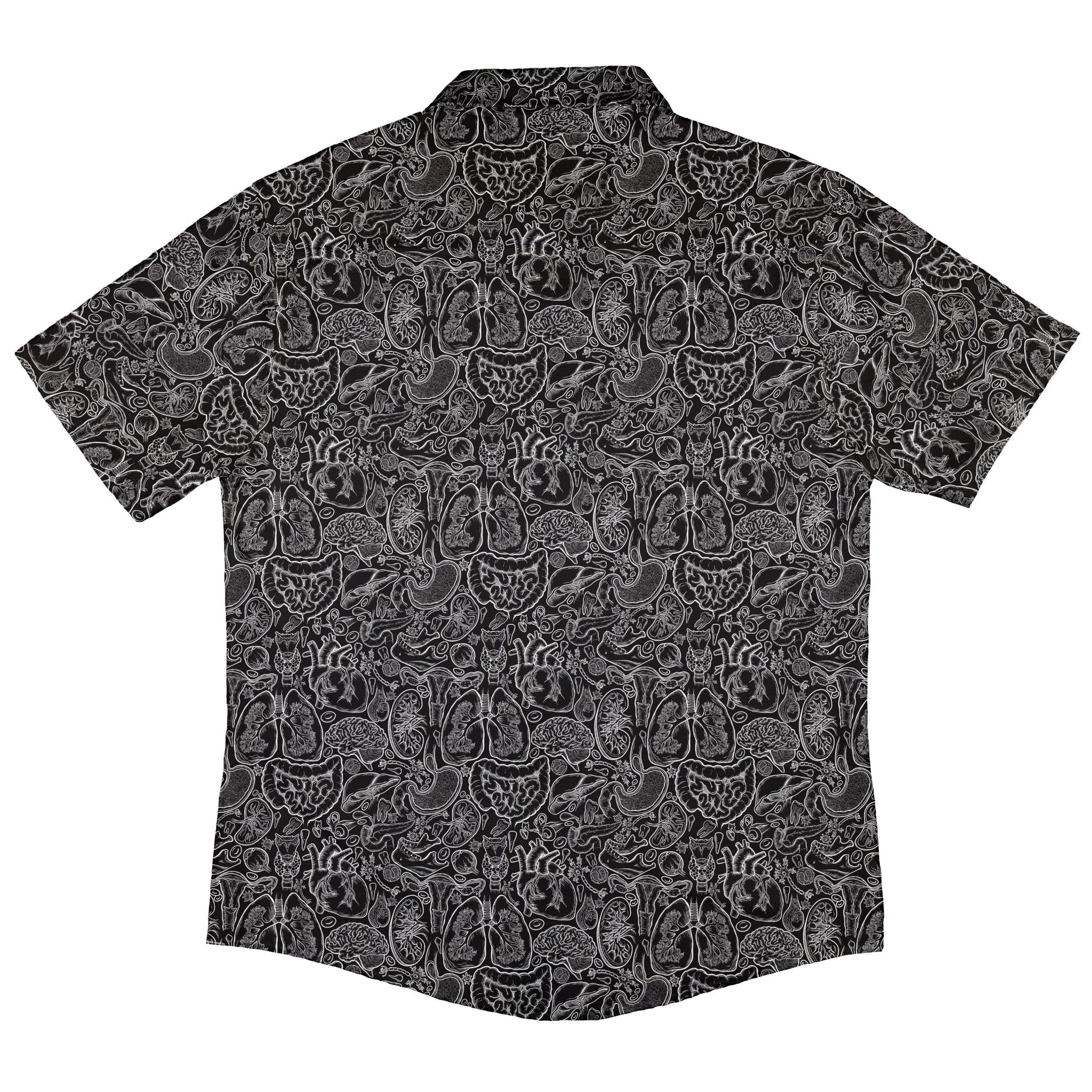 Nerdy Human Anatomy Black Button Up Shirt
