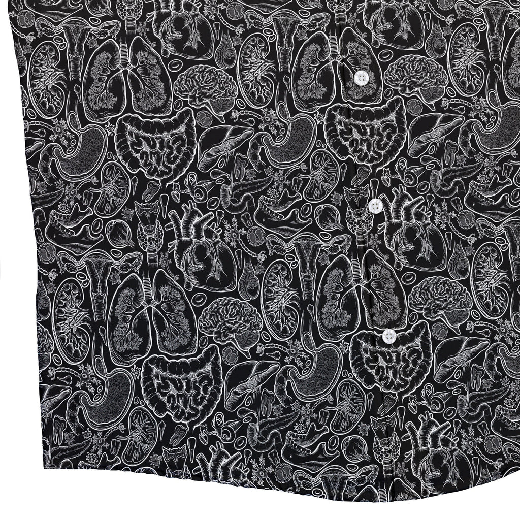 Nerdy Human Anatomy Black Button Up Shirt