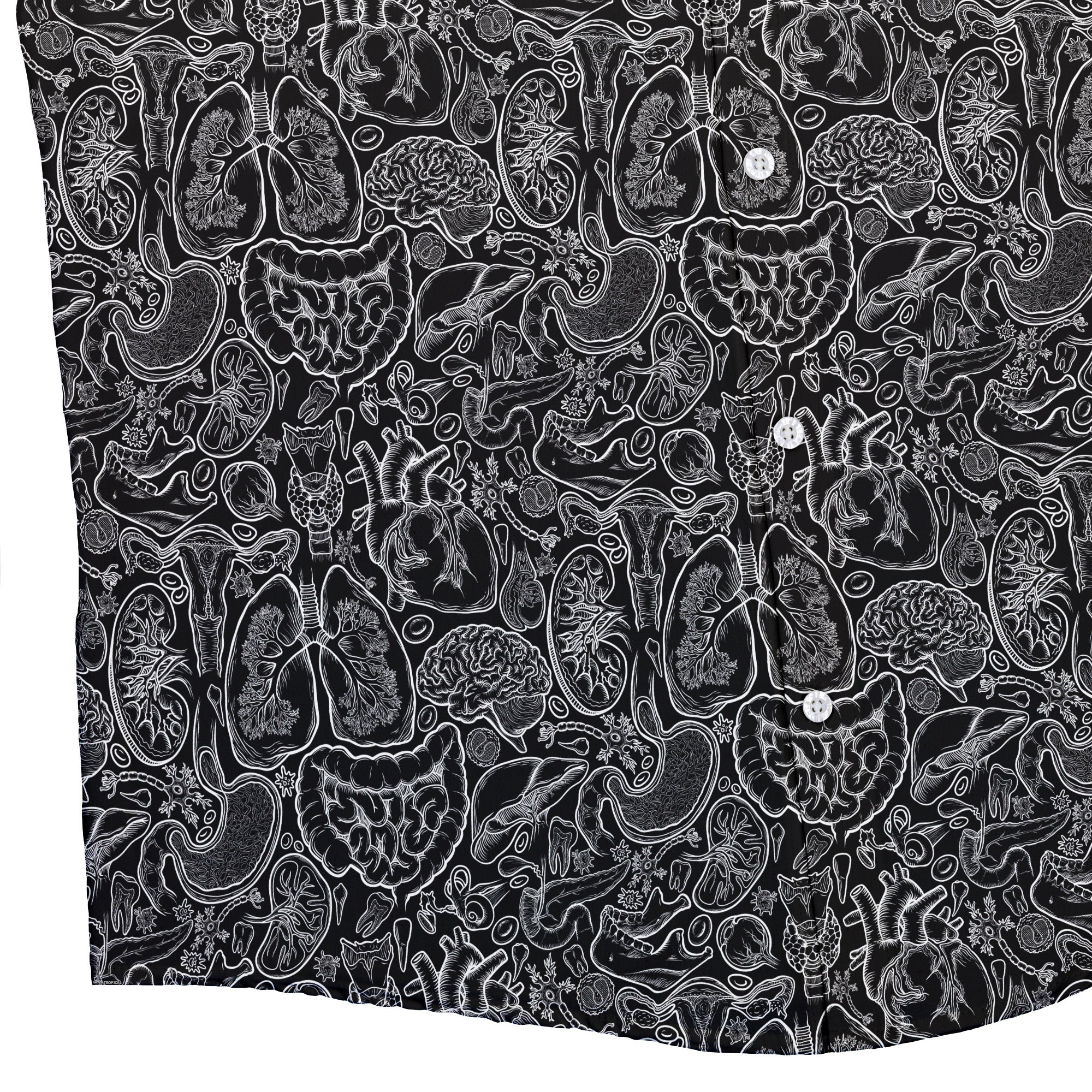 Nerdy Human Anatomy Black Button Up Shirt