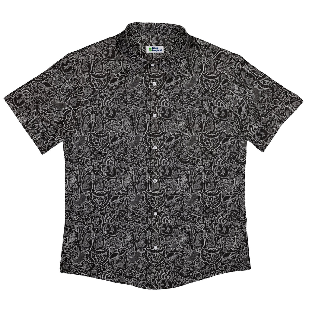 Nerdy Human Anatomy Black Button Up Shirt