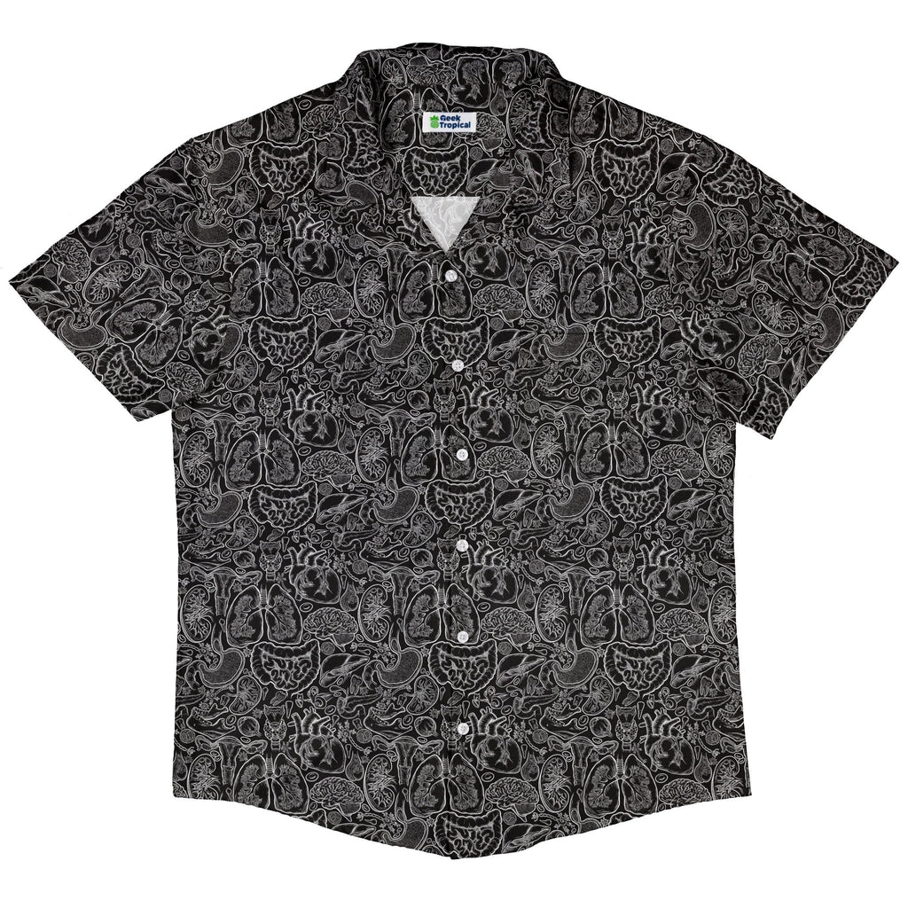 Nerdy Human Anatomy Black Button Up Shirt