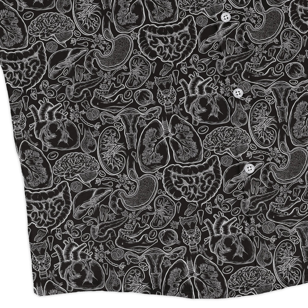 Nerdy Human Anatomy Black Long Sleeve Button Up Shirt