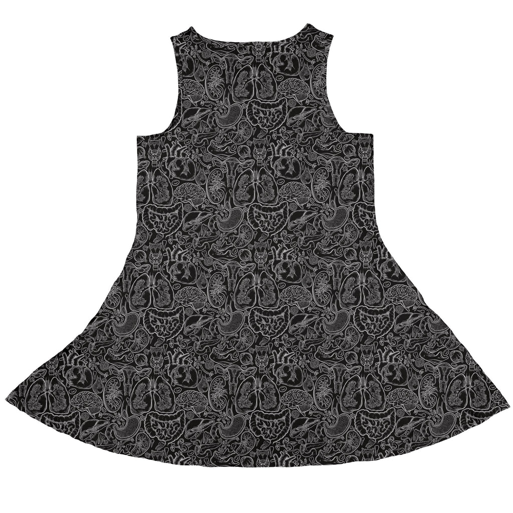Nerdy Human Anatomy Black Sleeveless Dress