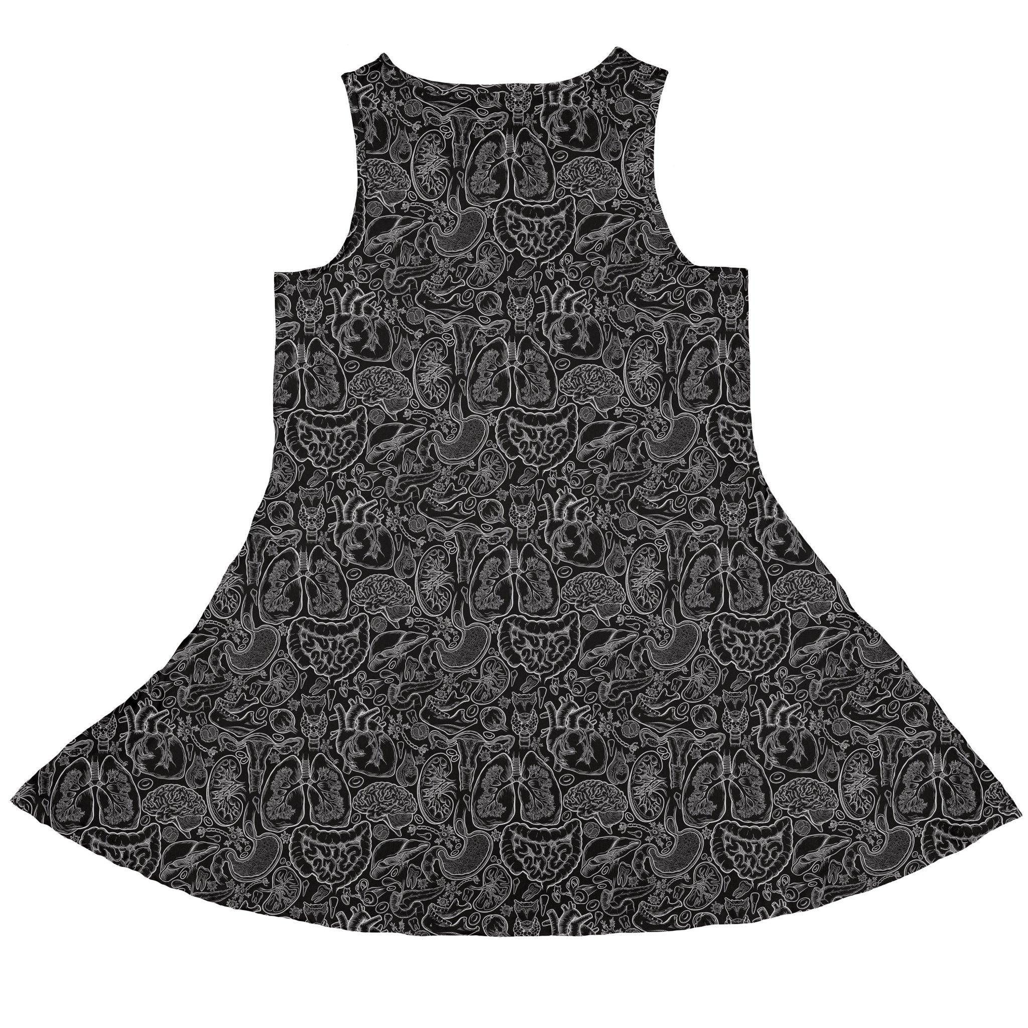Nerdy Human Anatomy Black Sleeveless Dress