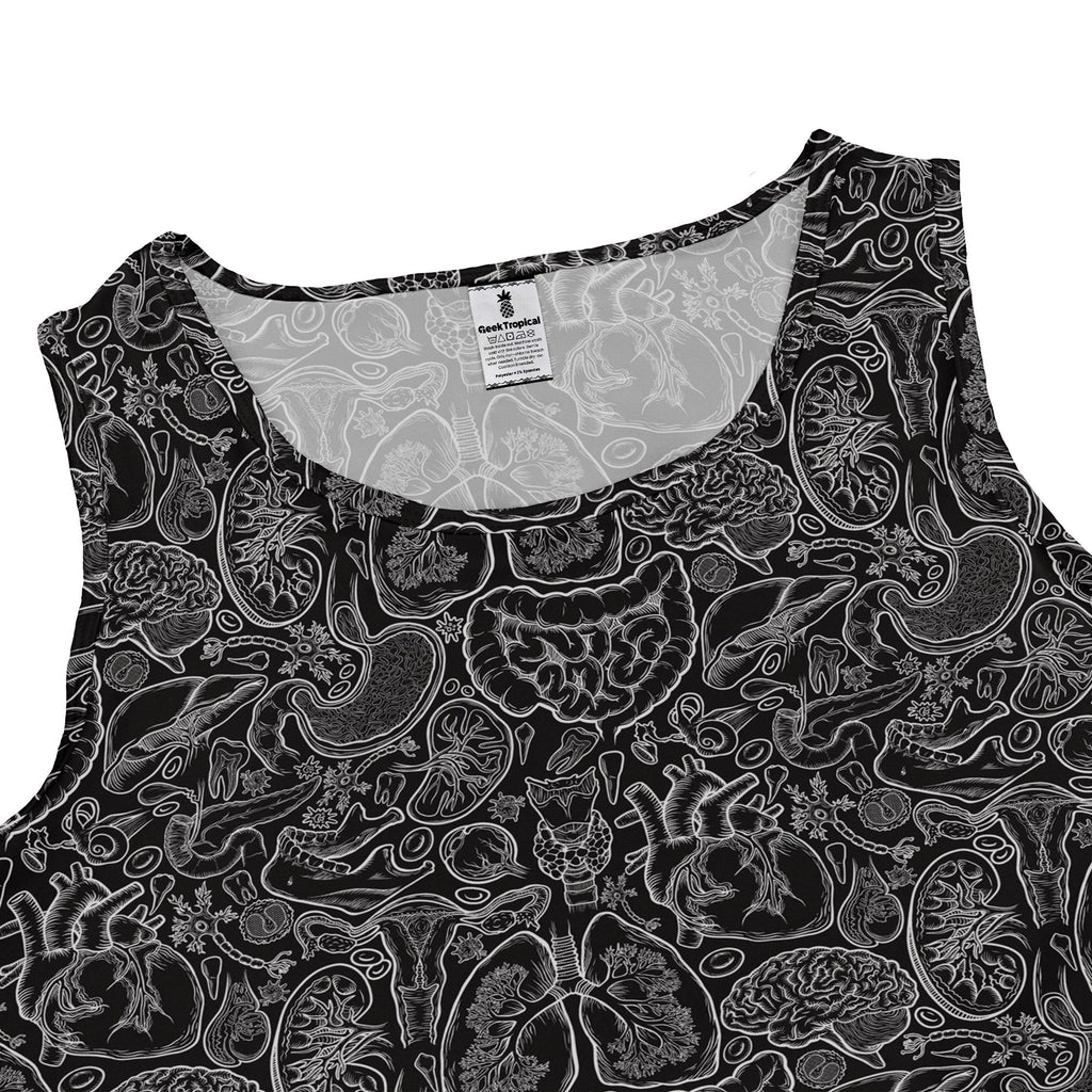 Nerdy Human Anatomy Black Sleeveless Dress