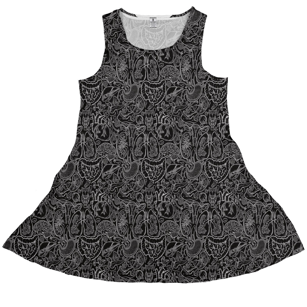 Nerdy Human Anatomy Black Sleeveless Dress