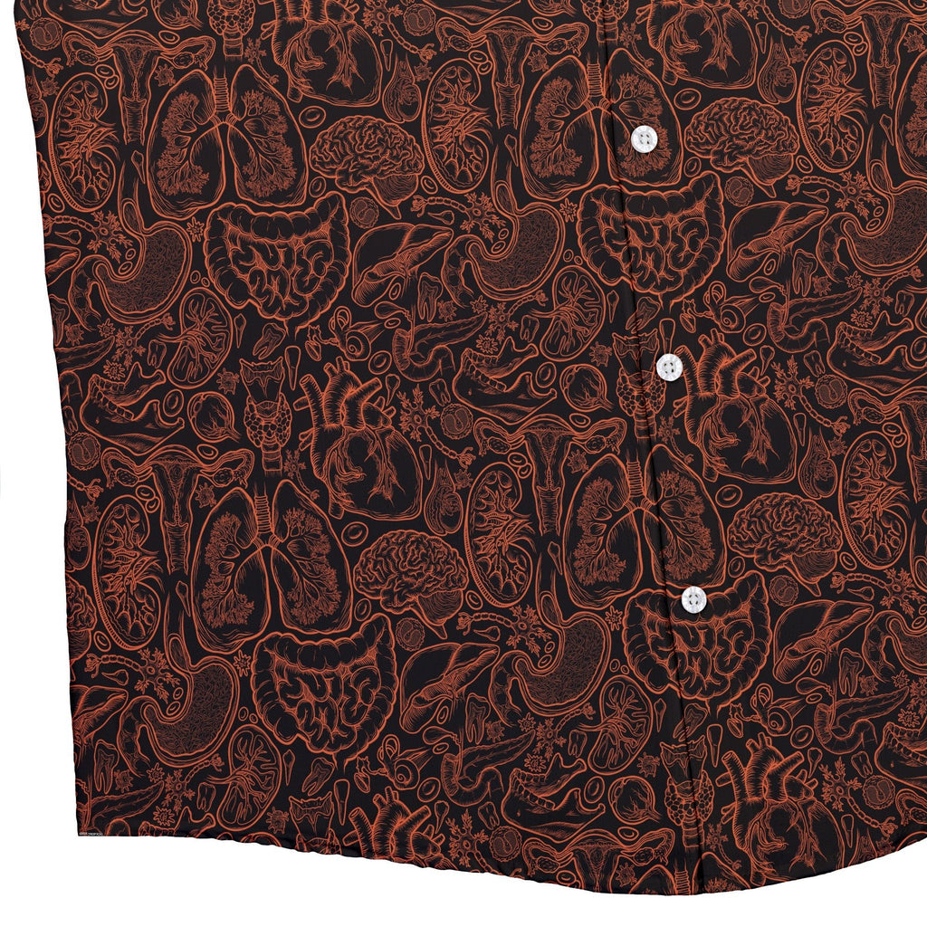 Nerdy Human Anatomy Dark Button Up Shirt