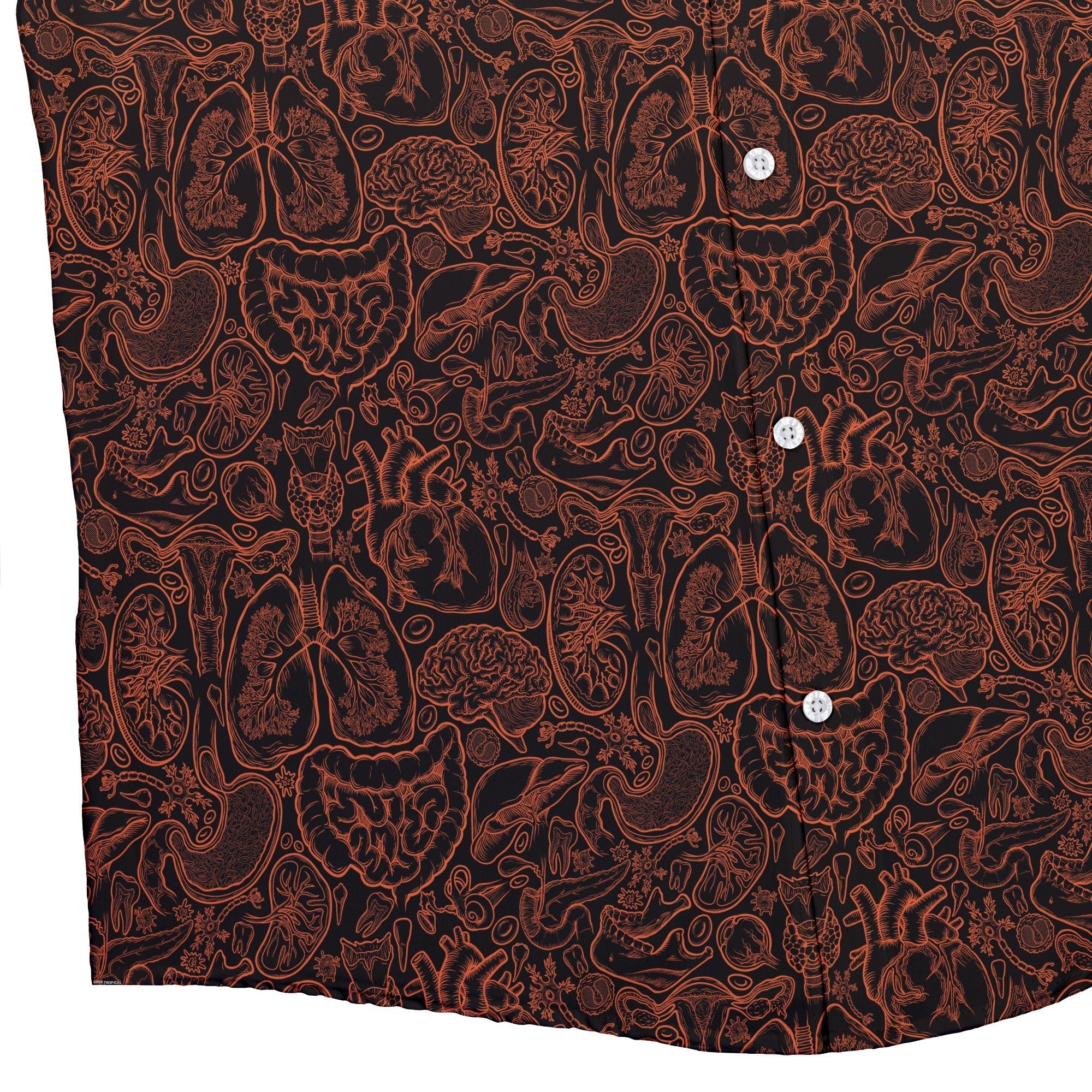 Nerdy Human Anatomy Dark Button Up Shirt