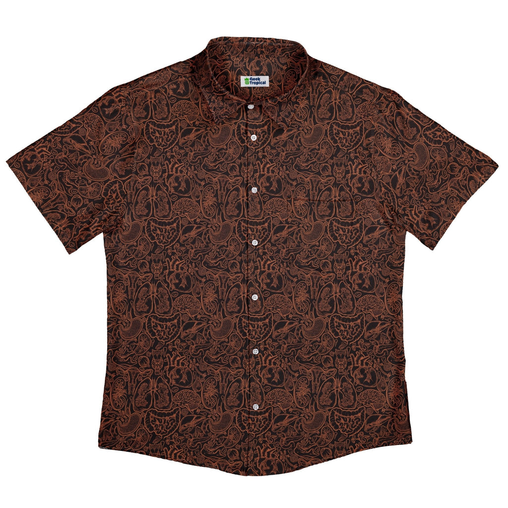 Nerdy Human Anatomy Dark Button Up Shirt
