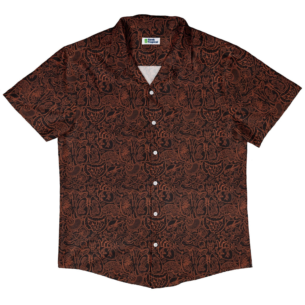 Nerdy Human Anatomy Dark Button Up Shirt