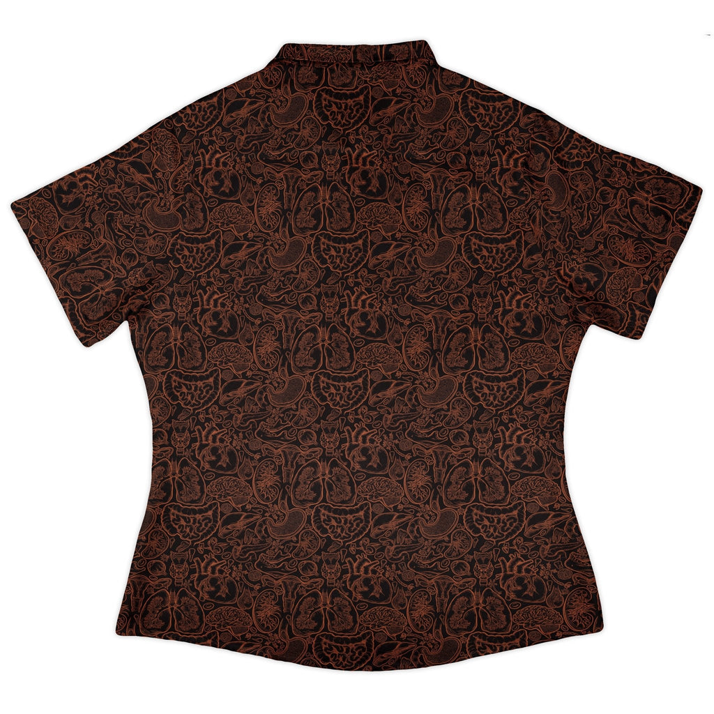 Nerdy Human Anatomy Dark Curvy Button Up Shirt