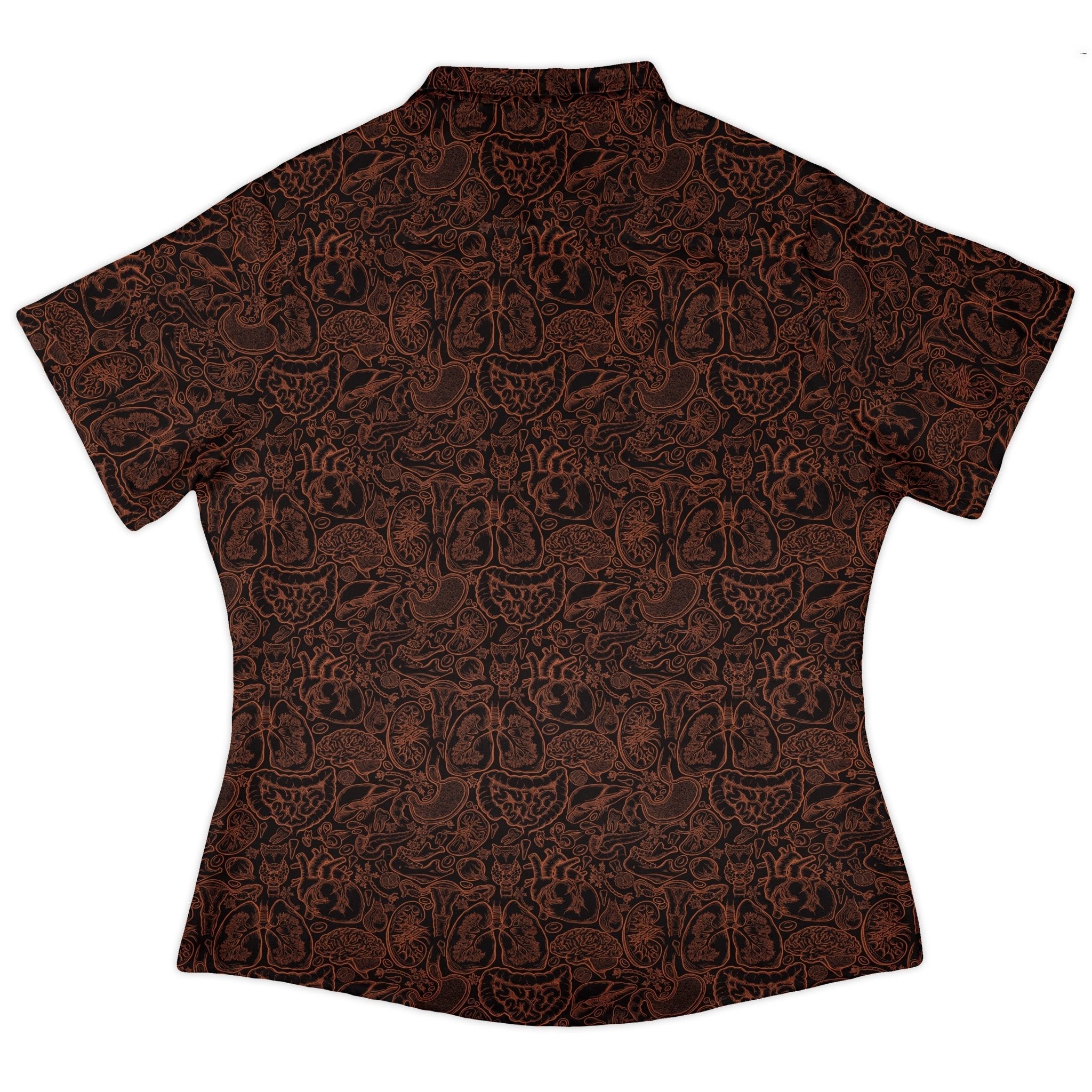 Nerdy Human Anatomy Dark Curvy Button Up Shirt