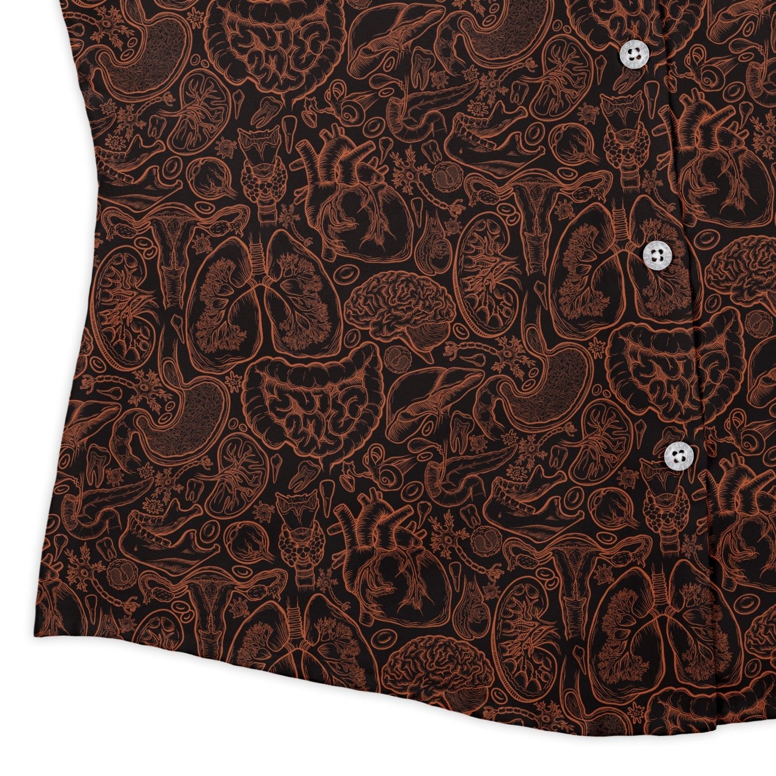 Nerdy Human Anatomy Dark Curvy Button Up Shirt