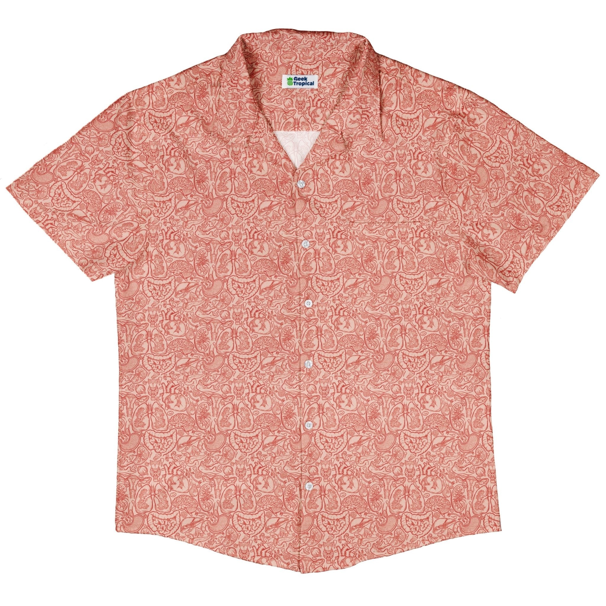 Nerdy Human Anatomy Light Button Up Shirt