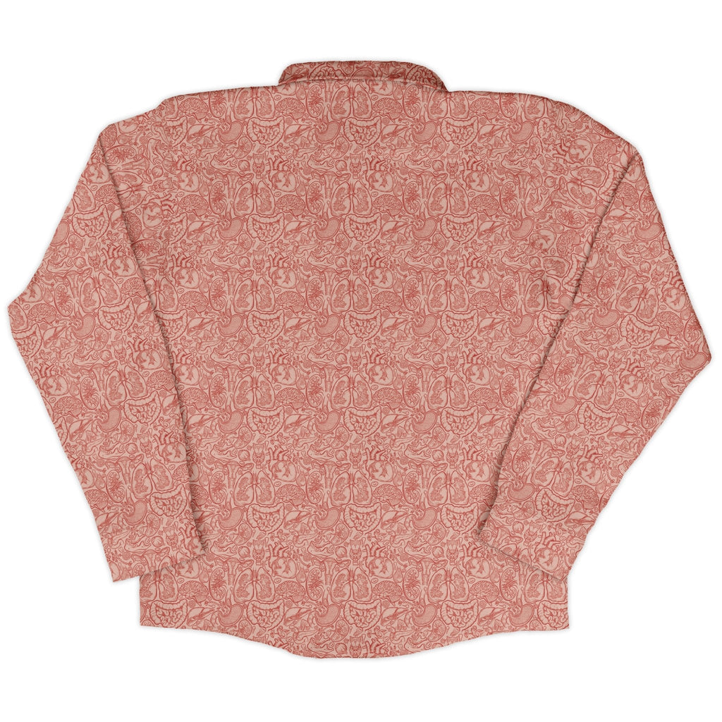 Nerdy Human Anatomy Light Long Sleeve Button Up Shirt