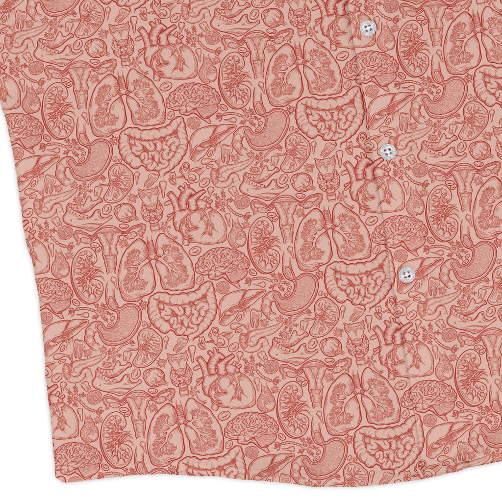Nerdy Human Anatomy Light Long Sleeve Button Up Shirt