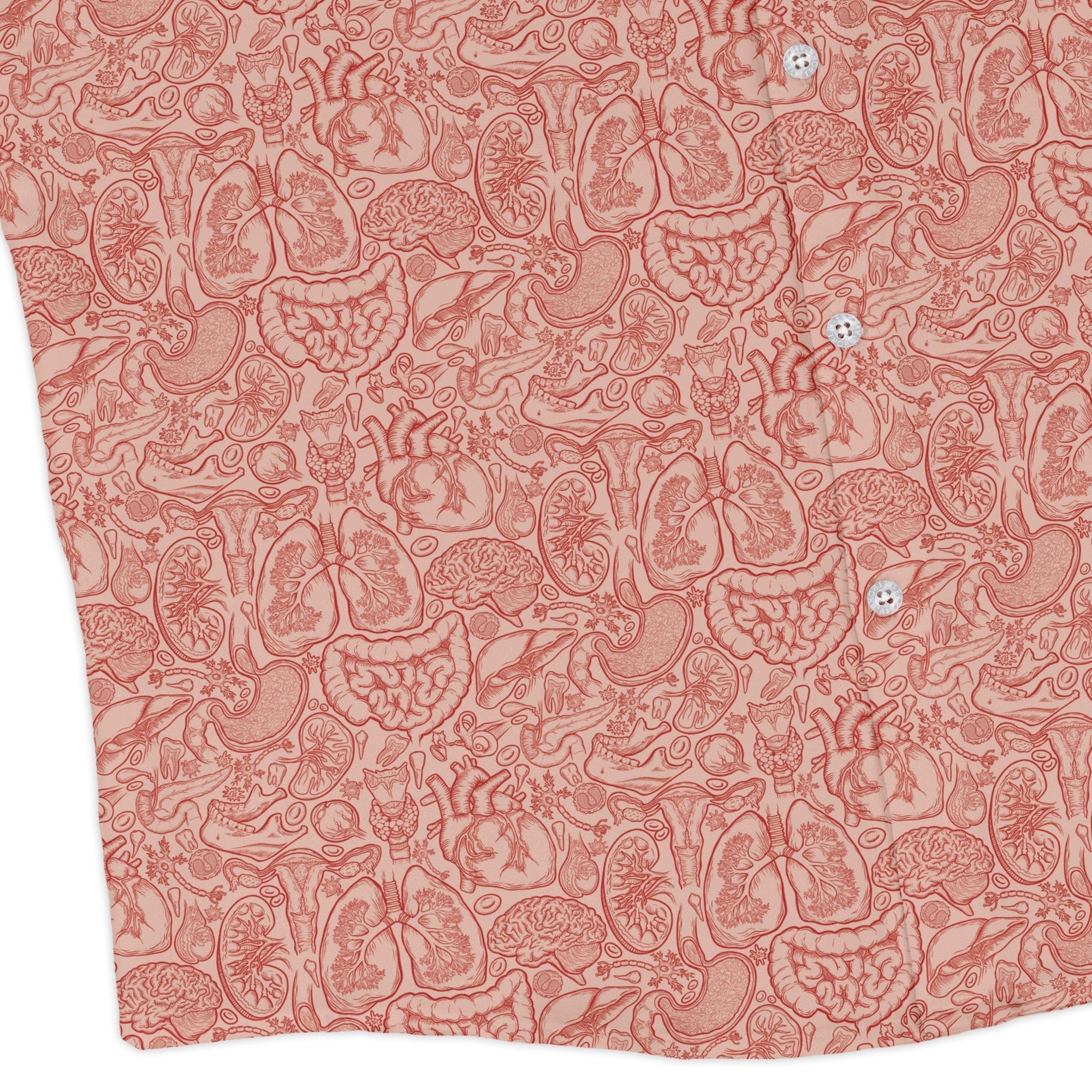 Nerdy Human Anatomy Light Long Sleeve Button Up Shirt