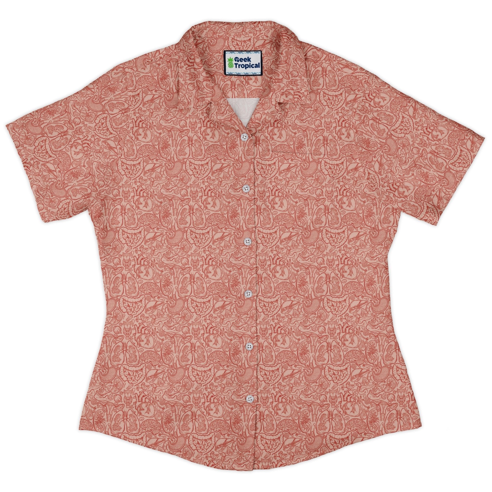 Nerdy Human Anatomy Light Curvy Button Up Shirt