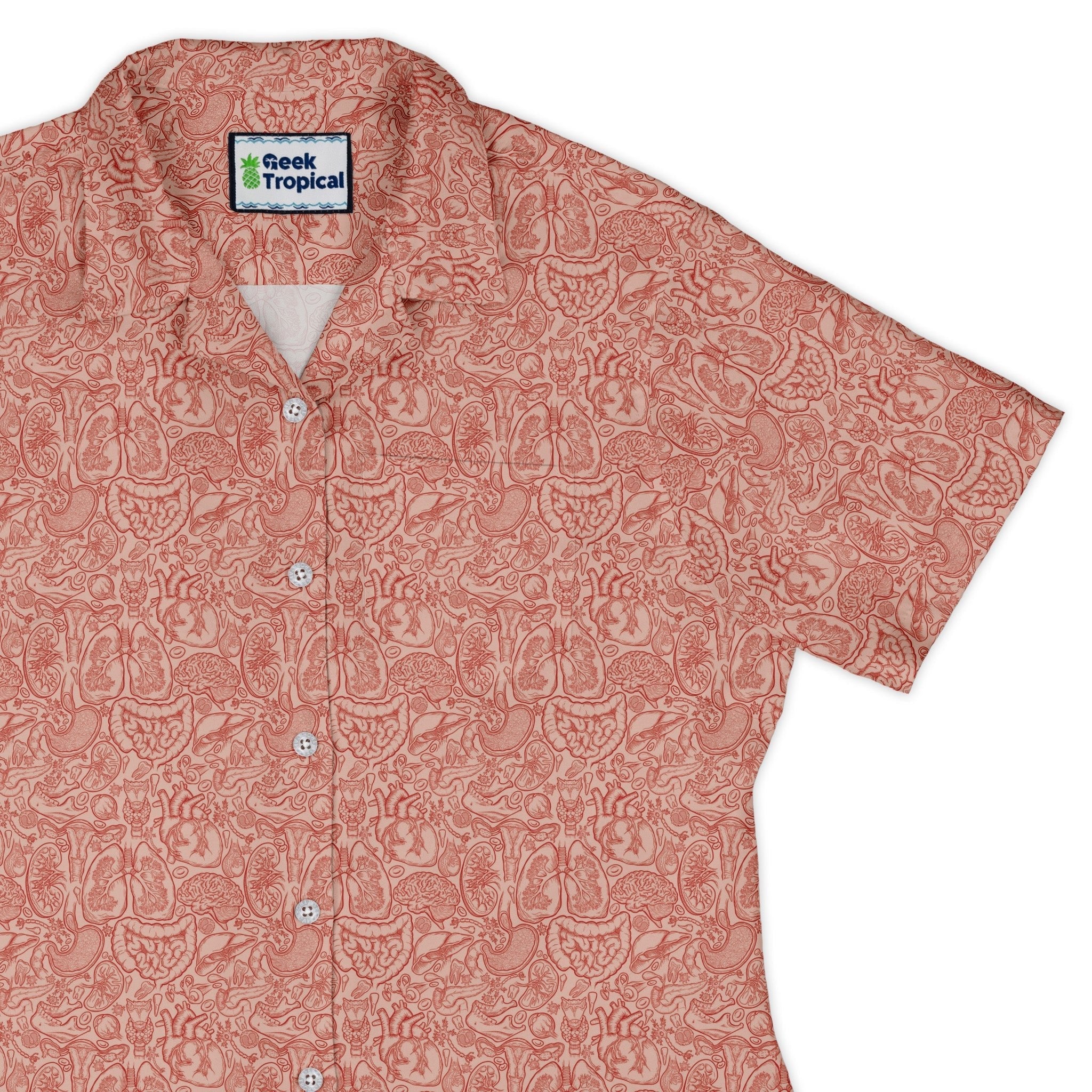 Nerdy Human Anatomy Light Curvy Button Up Shirt
