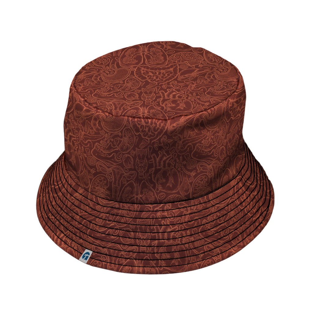 Nerdy Human Anatomy Red Bucket Hat