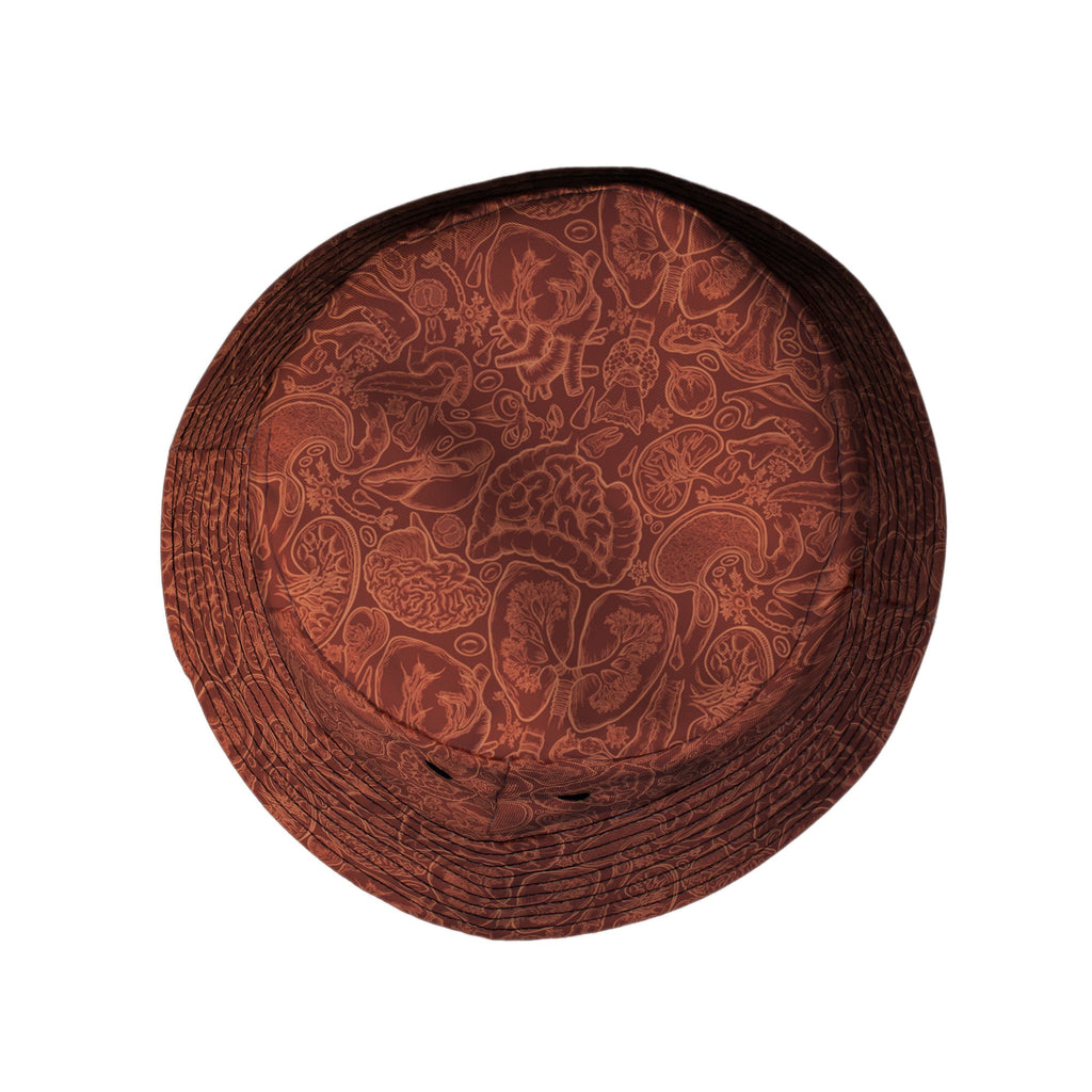 Nerdy Human Anatomy Red Bucket Hat