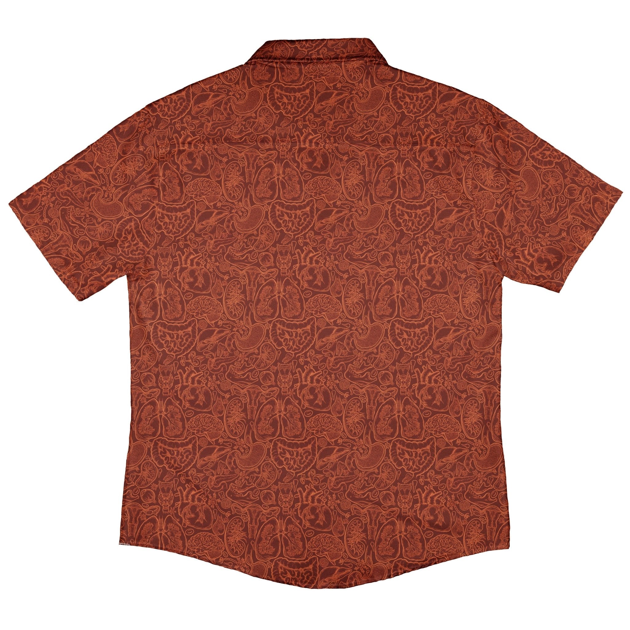 Nerdy Human Anatomy Red Button Up Shirt
