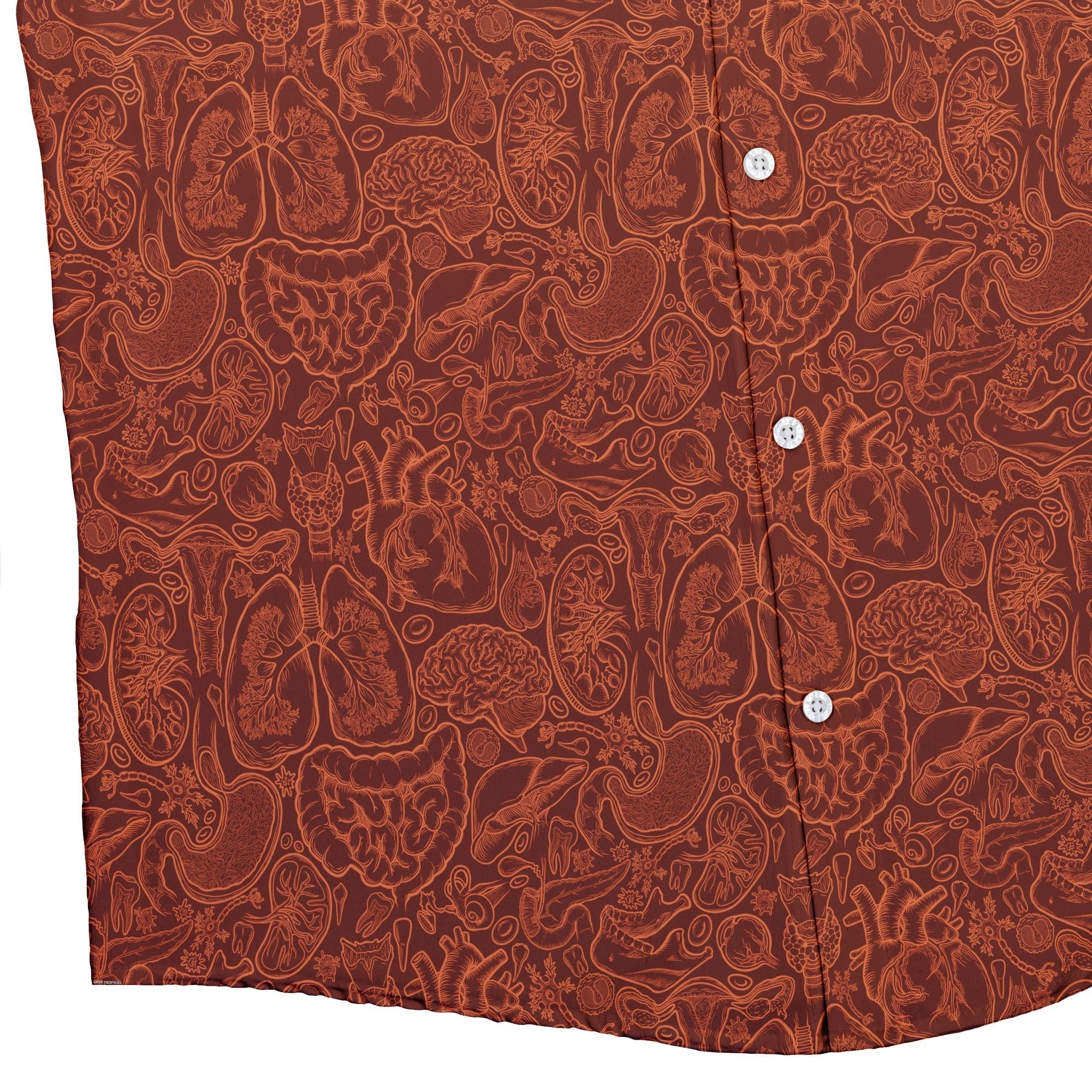 Nerdy Human Anatomy Red Button Up Shirt