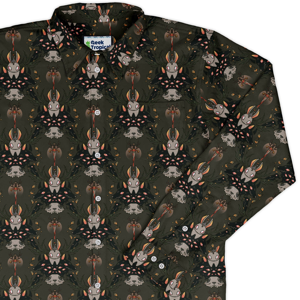 Hunter and Prey Long Sleeve Button Up Shirt Geek Nerd 0925 adult sizing All Adult Button Up Shirts