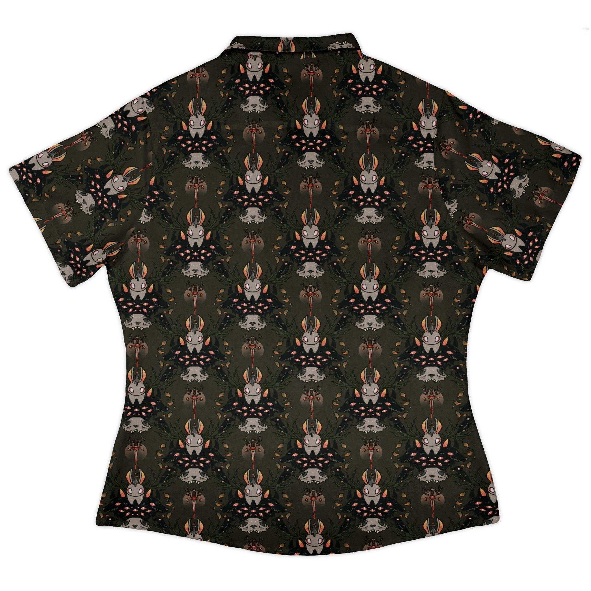 Hunter and Prey Curvy Button Up Shirt Geek Nerd 0925 All Adult Button Up Shirts Animal Patterns
