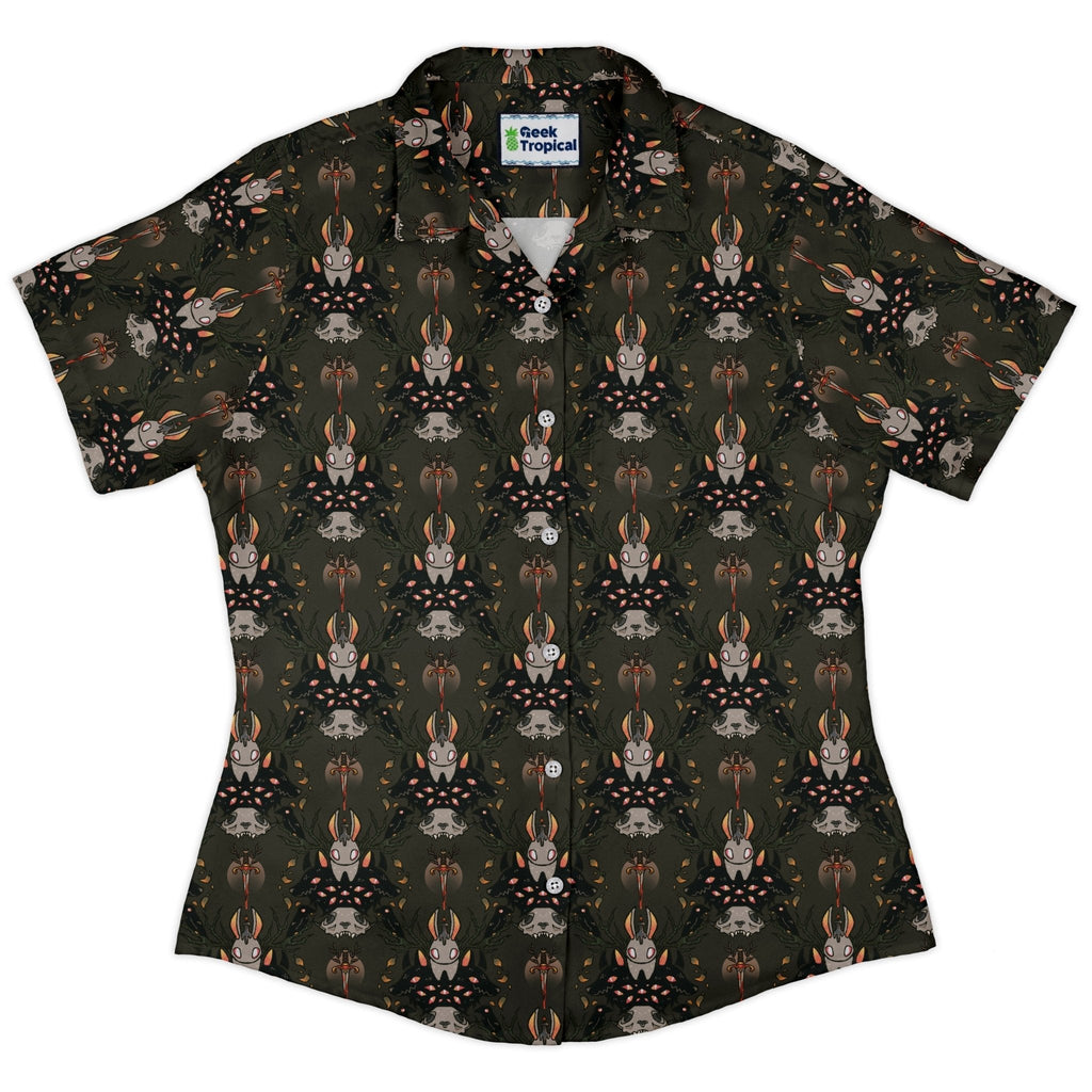 Hunter and Prey Curvy Button Up Shirt Geek Nerd 0925 All Adult Button Up Shirts Animal Patterns