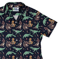Ice Cream Dinos Curvy Button Up Shirt Geek Nerd 0925 All Adult Button Up Shirts Animal Patterns