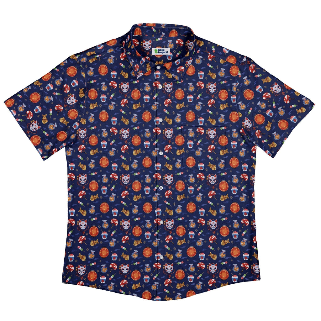 Japanese Festival Button Up Shirt Geek Nerd adult sizing anime Design by Ardi Tong