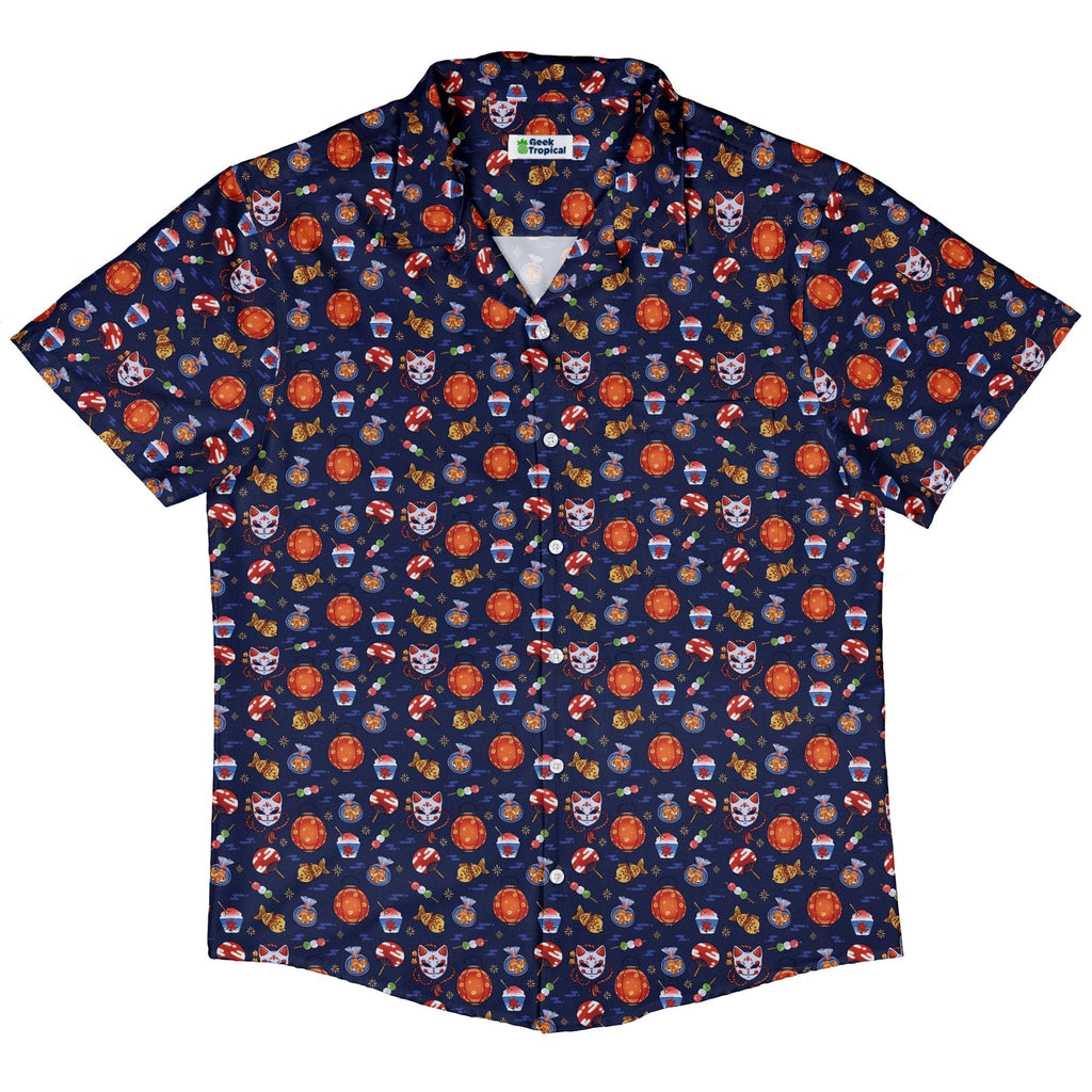 Japanese Festival Button Up Shirt Geek Nerd adult sizing anime Design by Ardi Tong