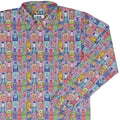 Japanese Vending Machine Drinks Long Sleeve Button Up Shirt Geek Nerd adult sizing anime Design by Ardi Tong
