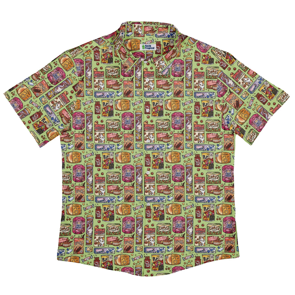 Japanese Vending Machine Snacks Button Up Shirt Geek Nerd 0925 adult sizing All Adult Button Up Shirts