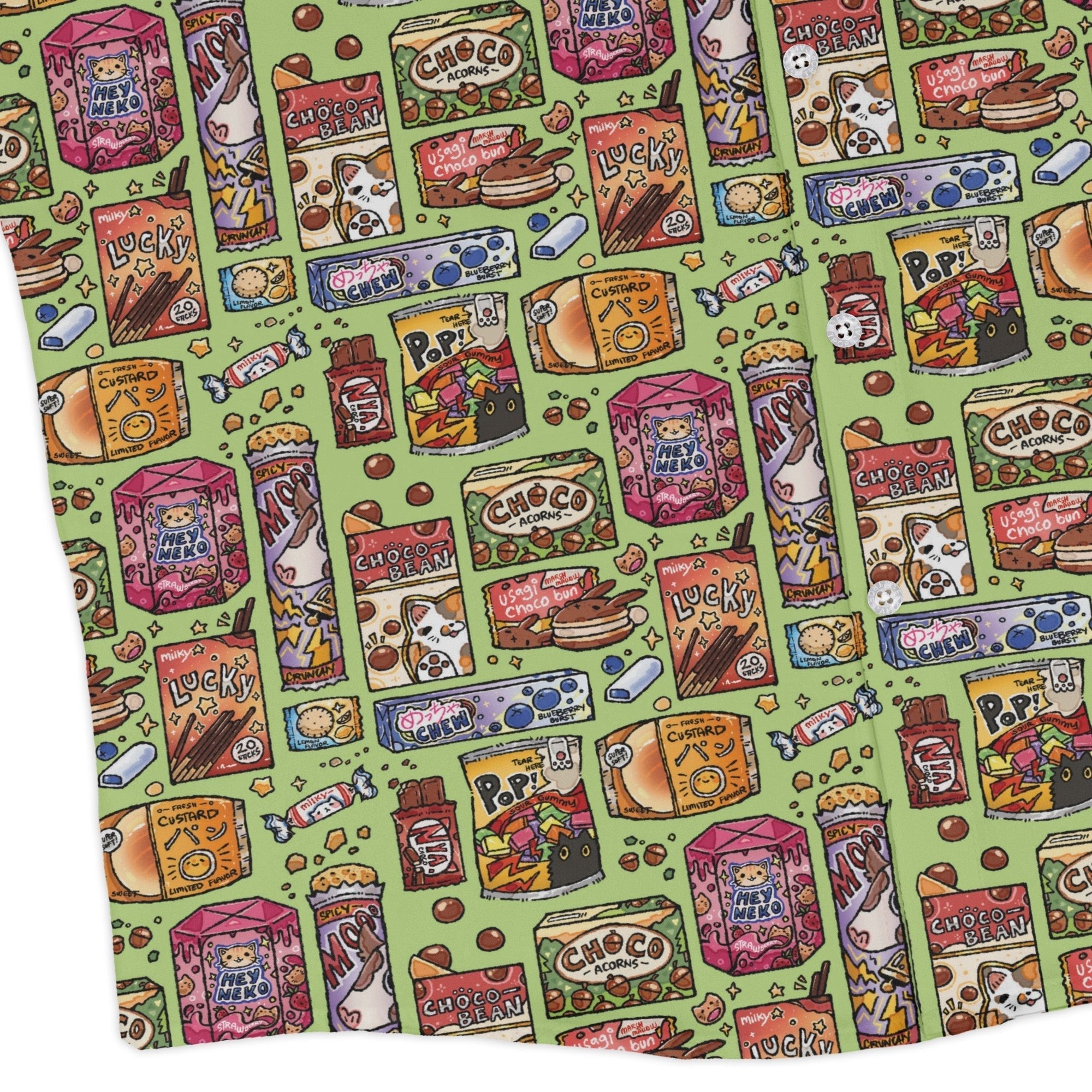Japanese Vending Machine Snacks Long Sleeve Button Up Shirt Geek Nerd 0925 adult sizing All Adult Button Up Shirts