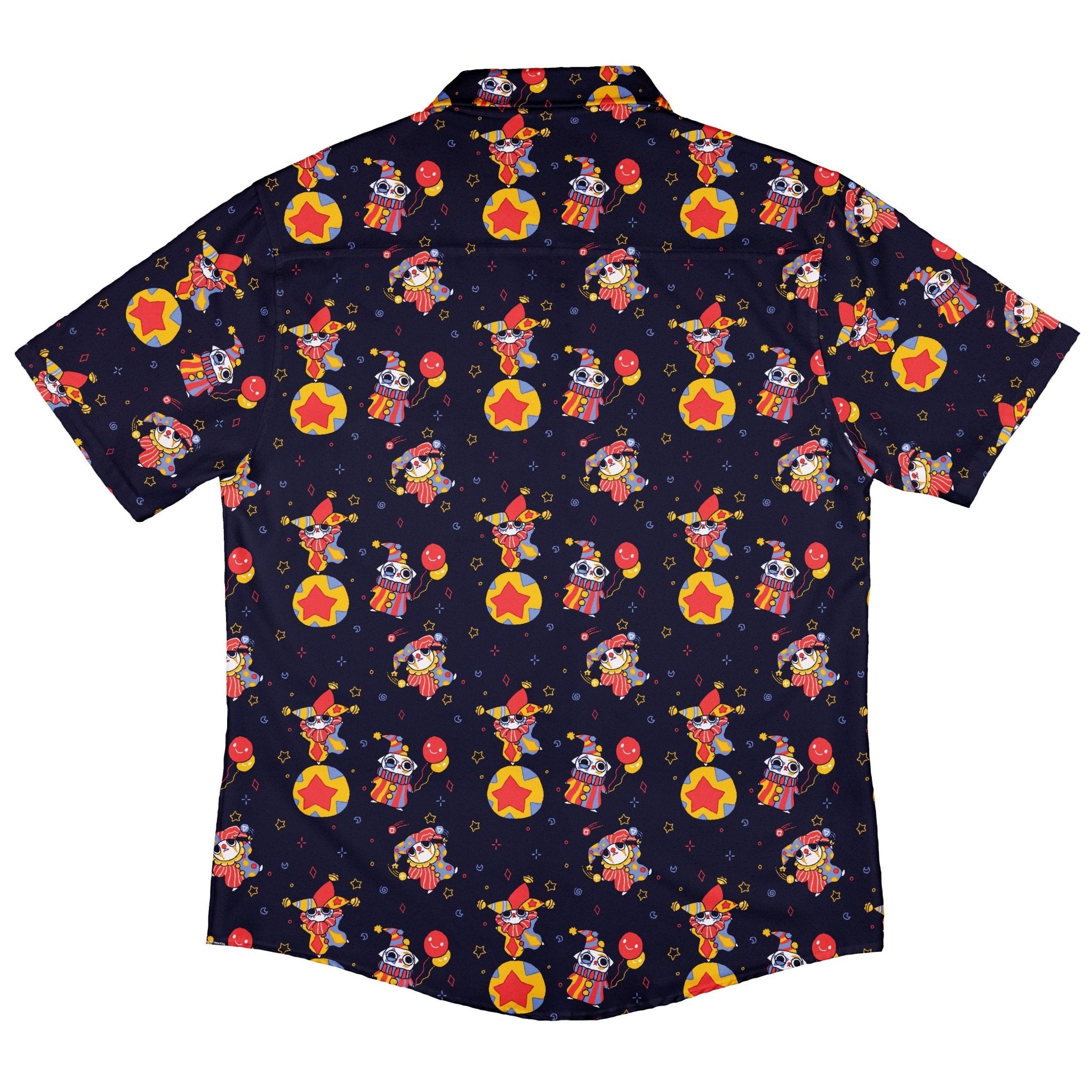 Jester Cats Button Up Shirt Geek Nerd adult sizing Design by Ardi Tong funny prints