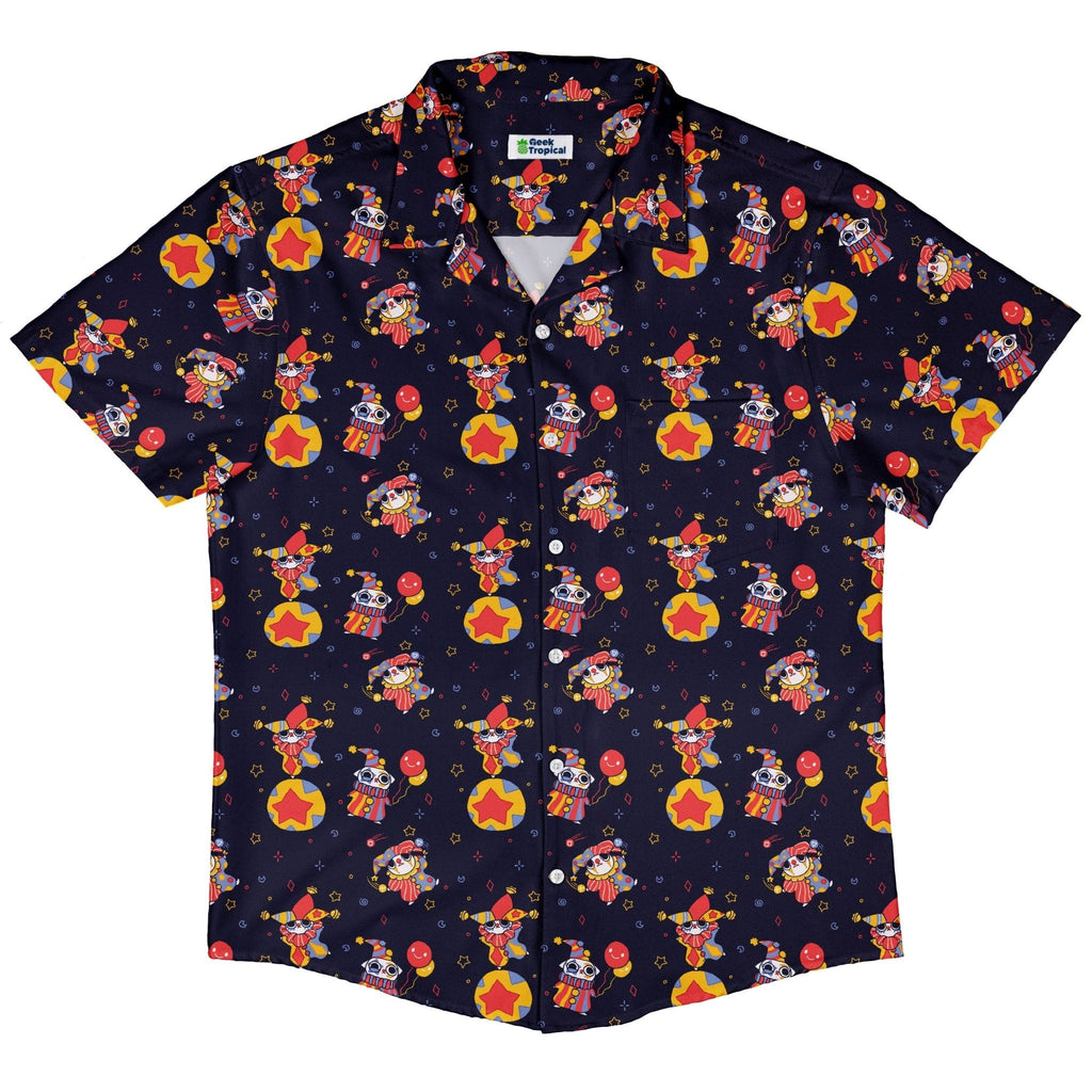Jester Cats Button Up Shirt Geek Nerd adult sizing Design by Ardi Tong funny prints