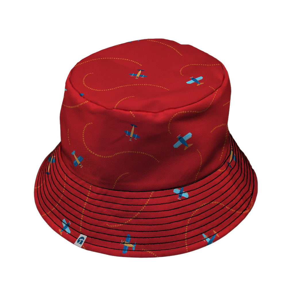 Plane Contrails Bucket Hat Geek Nerd aviation print Design by Zirkus Design lx - B