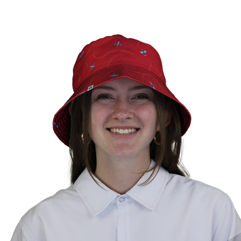 Plane Contrails Bucket Hat Geek Nerd aviation print Design by Zirkus Design lx - B