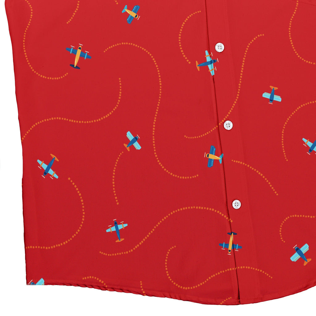 Plane Contrails Button Up Shirt Geek Nerd adult sizing aviation print Design by Zirkus Design