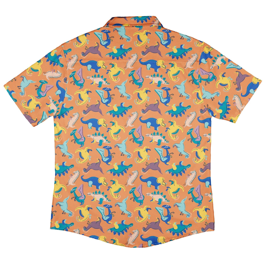 Just Dinosaur Button Up Shirt Geek Nerd adult sizing Design by Zirkus Design dinosaur print