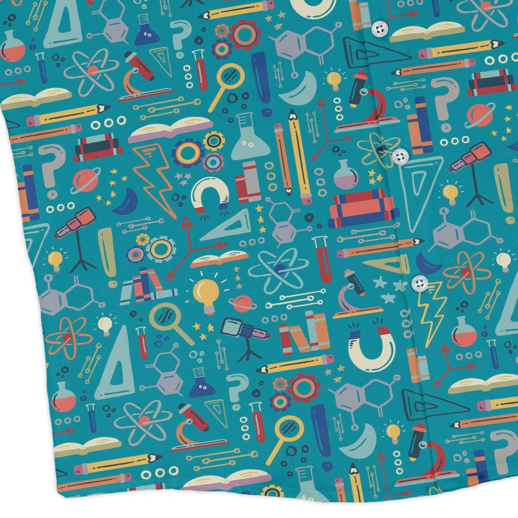Just Science Long Sleeve Button Up Shirt Geek Nerd adult sizing Design by Zirkus Design FLOW DESC WRITING